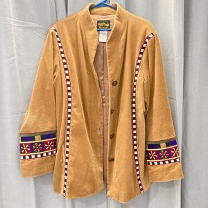 Bob Mackie Wearable Corduroy Jacket Embroidered Large